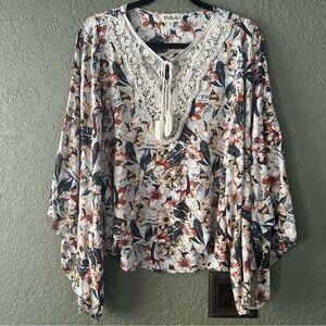 Floral peasant blouse